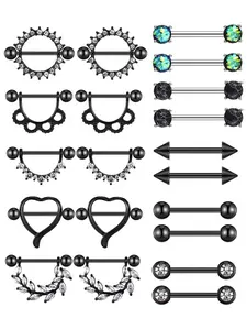 Stainless Steel Nipple Ring, Fashionable Nipple Barbell, Body Piercing Jewelry for Women & Men, Trendy All-match & Exquisite Jewelry for Birthday Gift, High Quality Jewelry