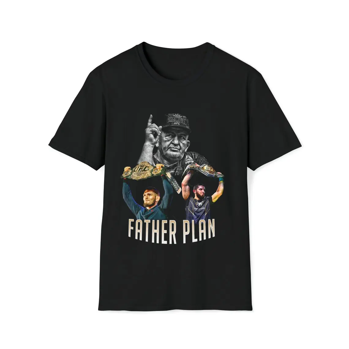 Abdulmanap Nurmagomedov Father Plan Khabib and Islam Makhachev MMA Champions Graphic T-Shirt, Dagestan Fighting Legacy Vintage Tee, Combat Sports Streetwear, Martial Arts Training Shirt, Wrestling Fan Apparel, Gift for Men and MMA Lovers, Unisex