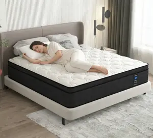 10/12/14 Inch Twin Full Queen King Mattress Memory Foam & Spring Hybrid Medium Firmness Lumbar Support Ergonomic Pressure Relief for Home Hotels Modern Interiors