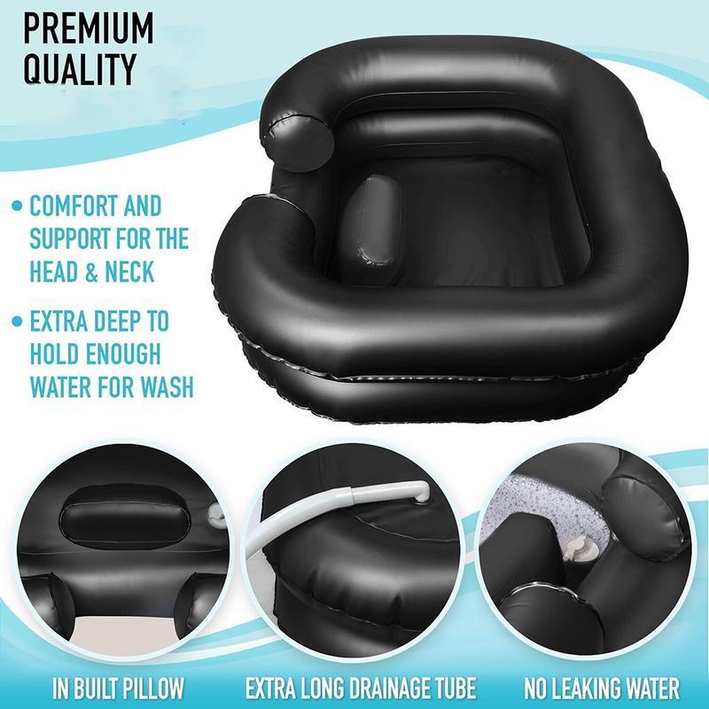 Inflatable Hair Wash Basin – Portable Shampoo Bowl for Bedridden Patients, Elderly, Injured, Pregnant Women – Home Hair Washing Solution for Long Hair & Dreadlocks
