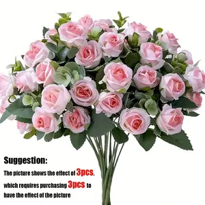 3 Bundles Artificial Rose Flowers, 10 Plastic Roses Per Bundle, Ideal for Home Decor, Wedding Arrangements, Birthday Parties, Bride Bouquets