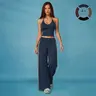 MFVIM Women’s 2-Piece Athletic Wear Matching Set - Summer Casual Halter Tank Top + Side Contrast Striped Wide-Leg Pants, Workout Apparel for Gym, Outdoor Activities | Women’s Workout Gym Sets