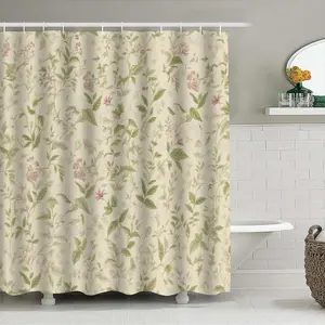 Elegant Printed Bathroom Curtain, Soft Washable Privacy Cloth, Minimalist Style Small Stall Shower Curtain for Hotel Bathrooms