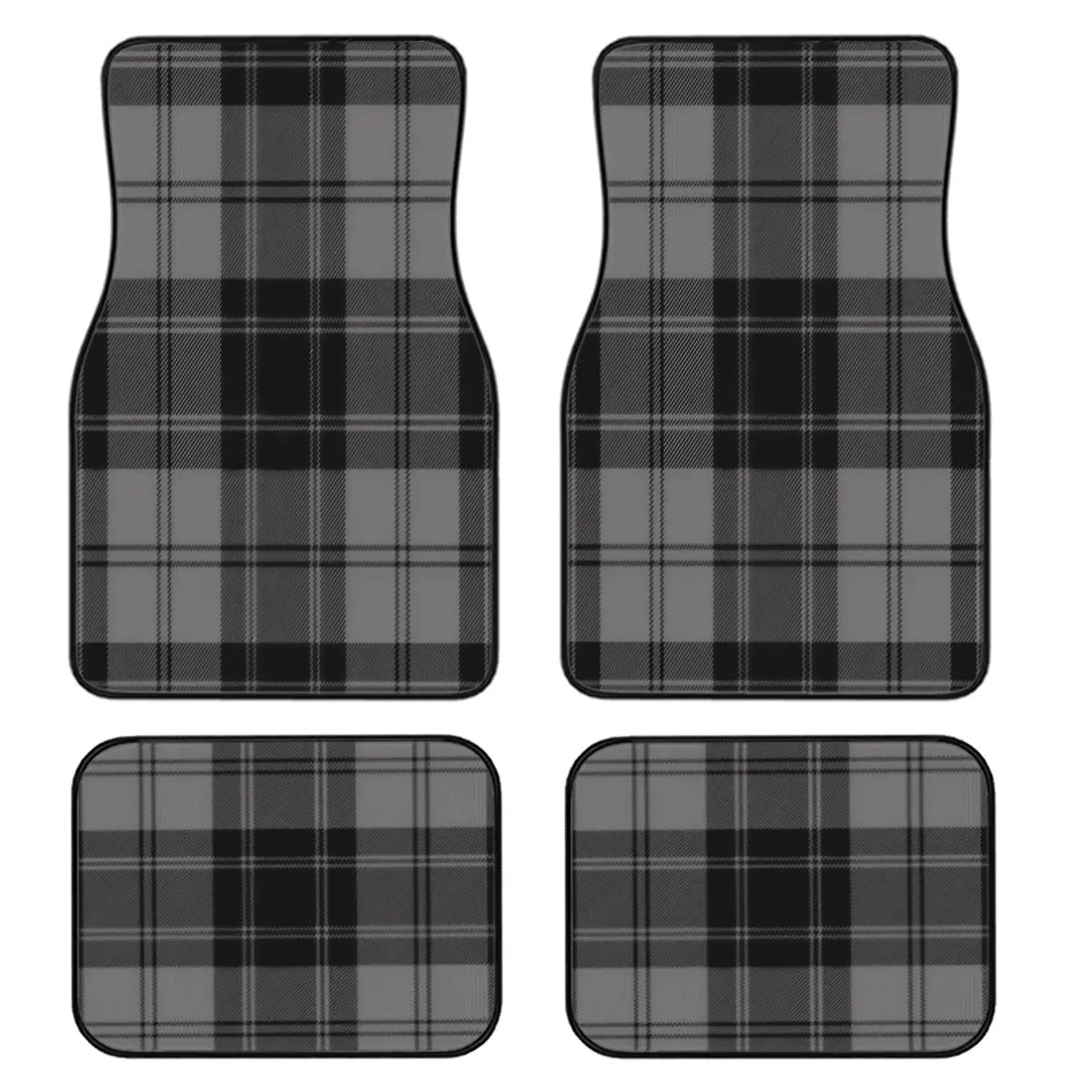 4-Piece Scottish Plaid Car Floor Mats Set, Automotive Mats, Interior Accessories for Car, Car Accessory, Universal Fit for All Vehicles, Easy Clean, Comfortable & Protective