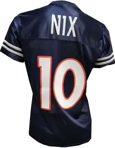 Custom Glitterflake Bo Nix Womens Navy Jersey