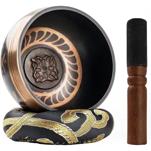 Tibetan Singing Bowl Set, Authentic  Meditation Bowl   Yoga Set with Striker & Cushion for Sound , Chakra ,  Gatherings