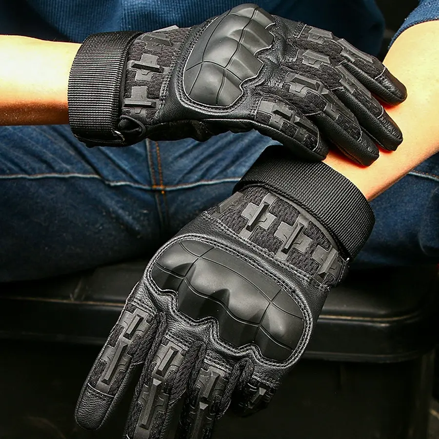 Tactical Sports Gloves, Reinforced Knuckles, Adjustable Wrist Strap for Enhanced Protection & Comfort (Sports & Outdoor Accessories)