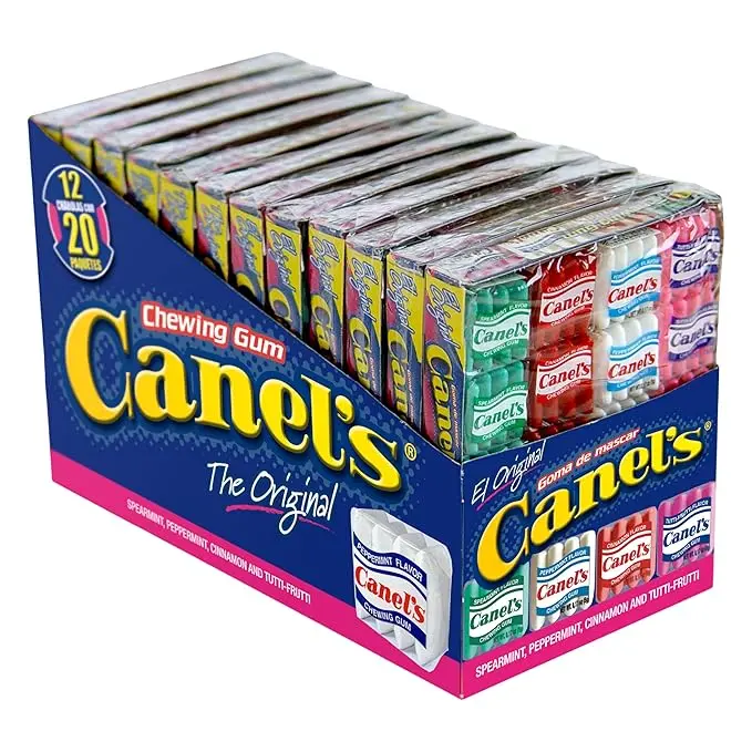 Canel’s Assorted Original Flavors Chewing Gum Snack, 4-Piece Packs, 60 Count (Pack of 1) for Parties