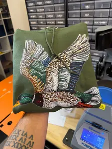 Faux Rhinestone Mallard Duck Hoodie