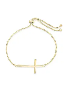 Sterling Forever Polished Cross Bolo Bracelet Sterling Forever Polished Cross Bolo Bracelet
