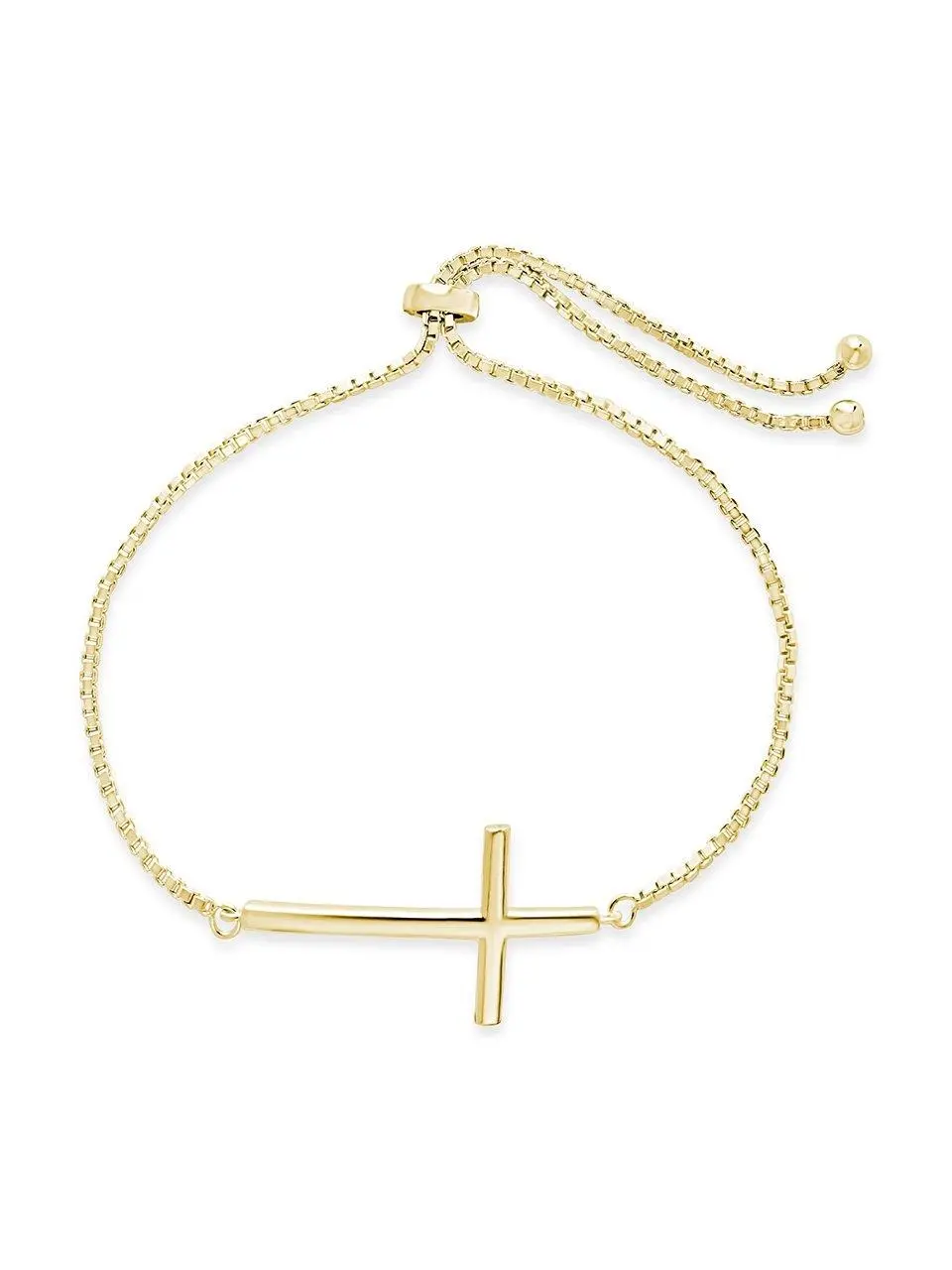 Sterling Forever Polished Cross Bolo Bracelet Sterling Forever Polished Cross Bolo Bracelet