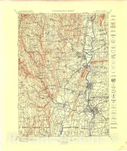 Holyoke, Massachusetts-Connecticut - Geologic Atlas Folio, 1898 Map Print