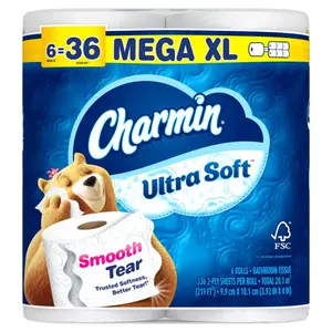 Charmin Ultra Soft Toilet Paper 6 Mega XL Rolls, 336 Sheets Per Roll