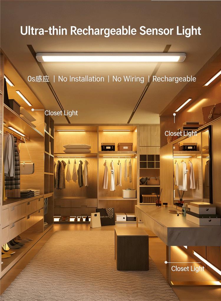 No Wiring Needed Under Cabinet Lights 6 Pack, Motion Sensor Turns On Instantly, 11.8in Rechargeable Magnetic Stick On Lights,White Color Temps Dimmable, Perfect Under Counter Lighting for Kitchen, Stairs, Closet, Night Use