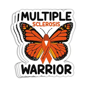 Multiple Sclerosis Warrior Stickers MS Awareness Orange Ribbon Butterfly Stickers for Laptop Car AOK