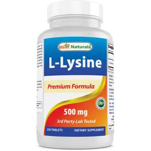 L-Lysine 500 mg 250 Tablets Supplement Dietary Edible Fitness