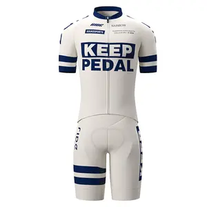Men's Cycling Jersey Set Road Bike Shorts Sleeves Jersey Zipper Pokcet Bib Shorts with Padded, Cycling Clothing kit Men.