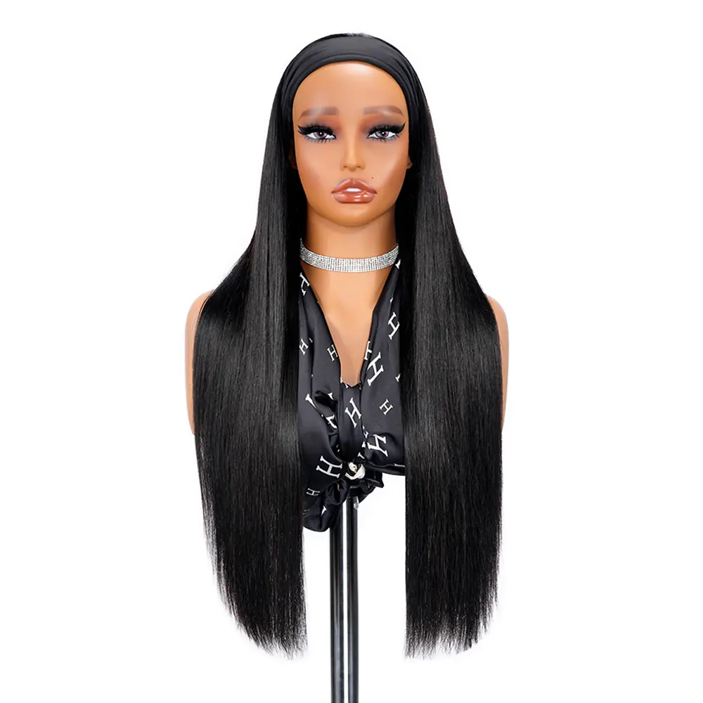 SuperNova Straight Human Hair Headband Wig - Glueless Wear & Go Wig Natural Black Beginner Friendly No Lace 100% Human Hair #SummerVibes