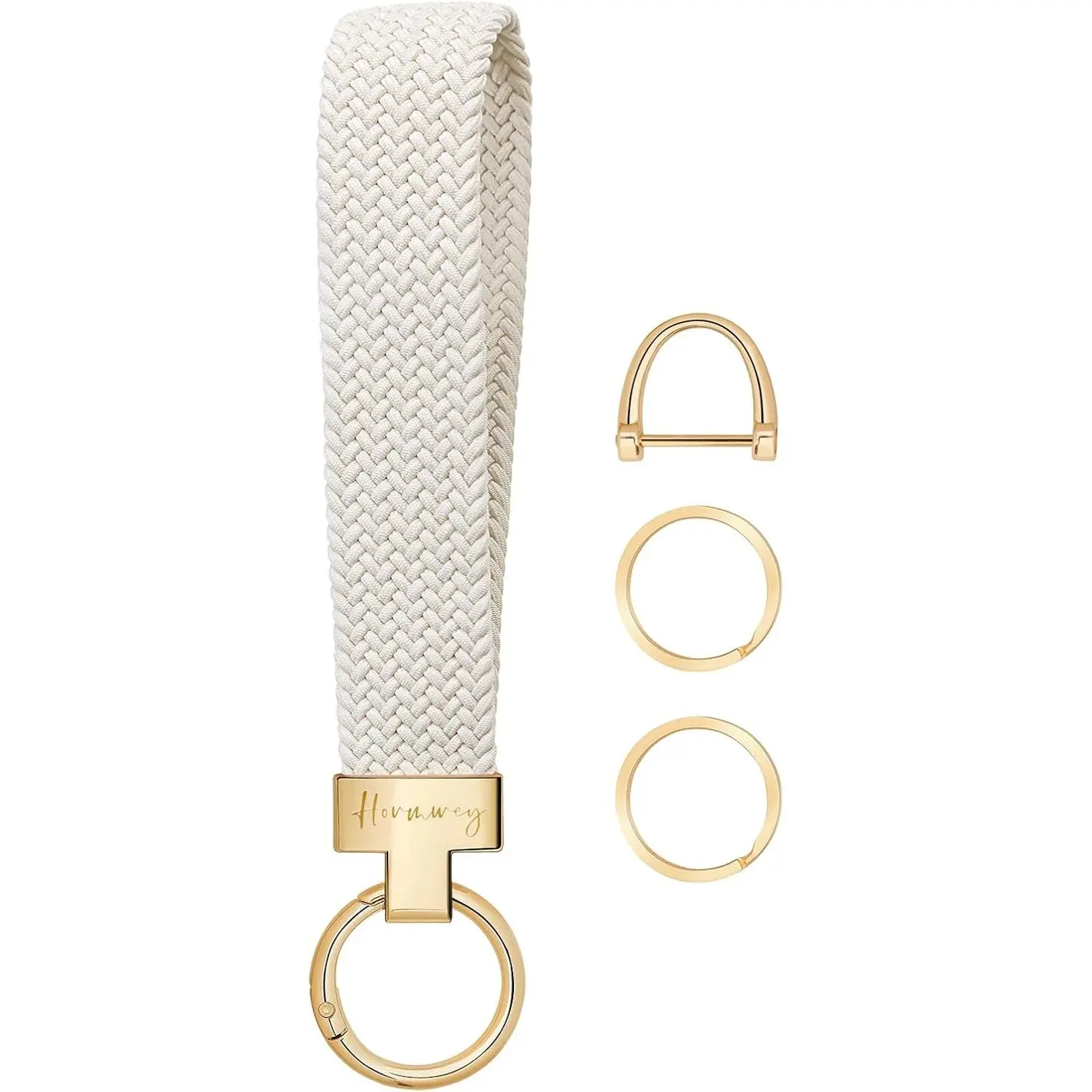 Elastic Wristlet Keychain for Women Men, Cute Car Key Chain, Braided Wrist Strap Lanyard for Keys ID Badges