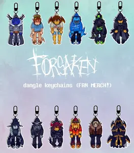ROBLOX FORSAKEN Dangle Keychains! Dusekkar, 007n7, Shedletsky, Bluudud, 1x1x1x1, Mafioso, Two Time... Unique Keychains for Personal Style, Cute Keychains for Bags and Keys, Durable, Lightweight and Perfect for Personal Style, Collecting and Gifting