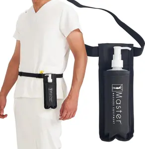 Master Massage Single Bottle Massage Oil Holster Case Bag-Adjustable and Heat-Resistant Bottle Cream & Lotion Single Holster Bag Kit– Incl. One8 Oz Refillable Pump Dispenser Organiser Buckle Gift Strap