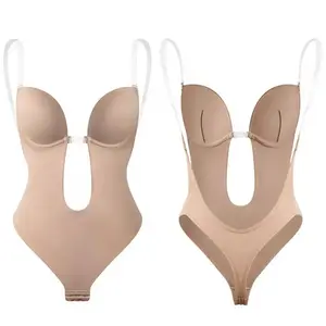 Clearance Sale Beauty Seamless Bodysuit with Invisible Shoulder Straps One Piece Lingerie Sexy Shapewear Backless Bra for Women Customized Womenswear Customized Cotton Nylon Spandex
