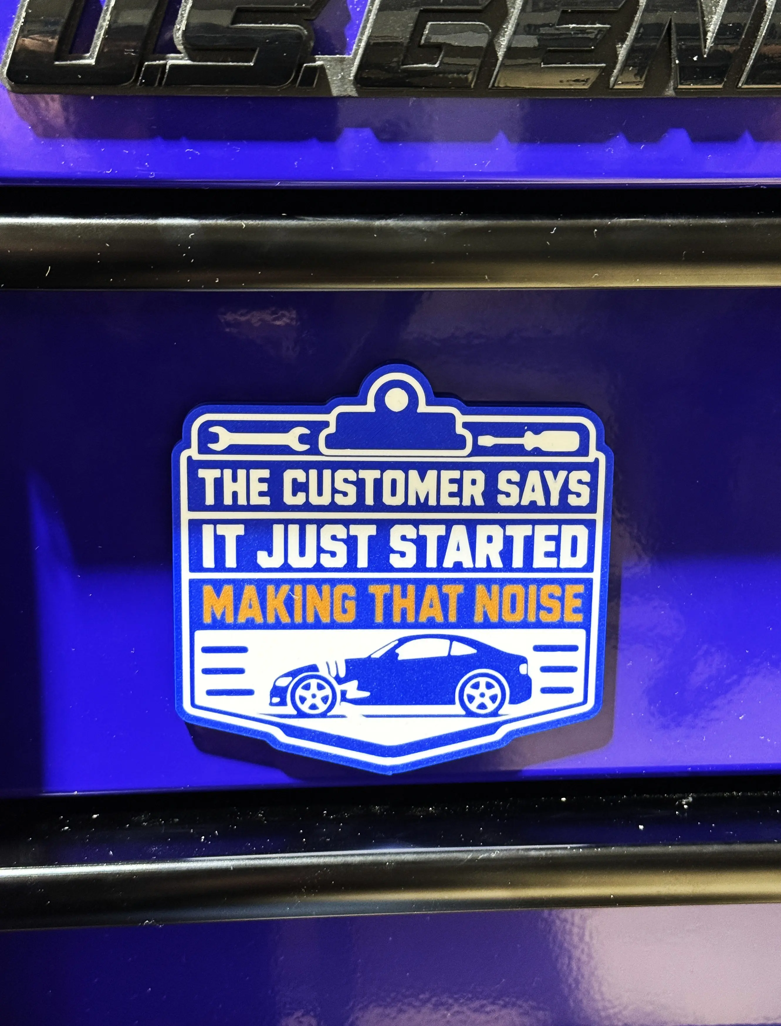 Customer Says Shop Gag Gift Magnet Durable 3D Print with Strong Flat Magnets Perfect Father's Day Gift for Metal Cabinet Toolbox Fridge Entry Door or Garage Decor dad gift humorous funny wall art sign novelty