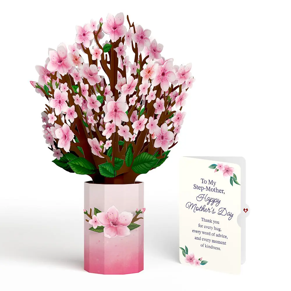 Cherry Blossom Mother's Day Bouquet and Sentiment Set for Step-Mother