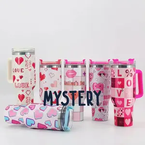 40oz Valentine’s Day Assorted Tumbler Mix – Insulated Heart Cup with Handle