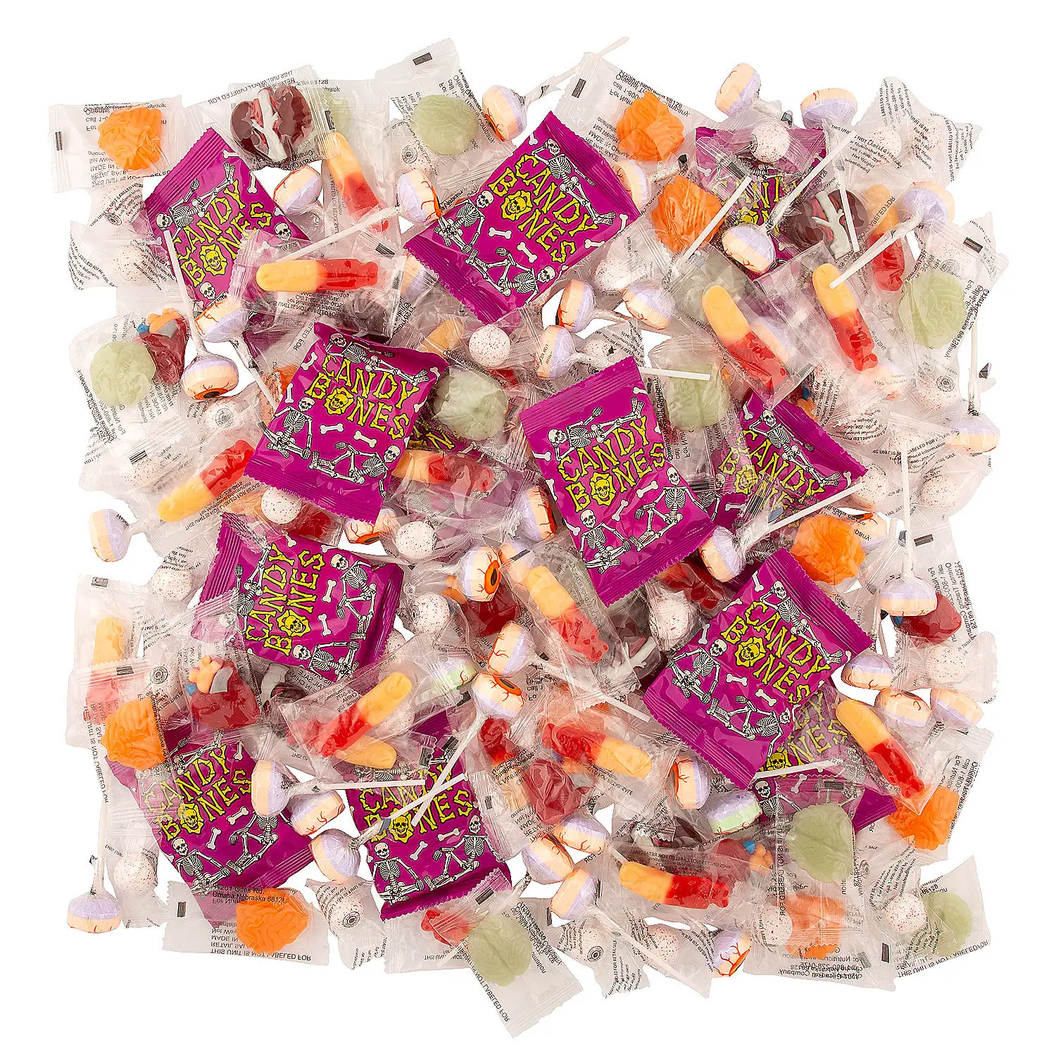 Gross Out Halloween Candy - 71 oz Bulk, 300-Pc Assorted Flavors Assortment, Sweet Snack for Halloween Celebrations