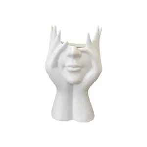 Style Abstract Face Pen Holder Art Desk Decor, Desk Accessories, Office Organizer Storage Container, Perfect Holiday Gift for Women, Mom, Wife, Friend