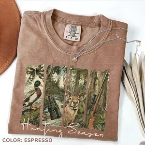 Comfort Colors Vintage Camo Hunting T-shirt, Dove Season With Old School Camo Shirt Mourning Dove, Fall Camo, Cozy Camo T-shirt