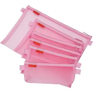 5Pcs/Set Lightweight Nylon File Folders,Document Organizer Cosmetic Bags,A4 A5 A6 Mesh Zipper Pouch,Storage Accessories for Travel and Office Supplies,Christmas Party Gifts,Hand Tools Kits