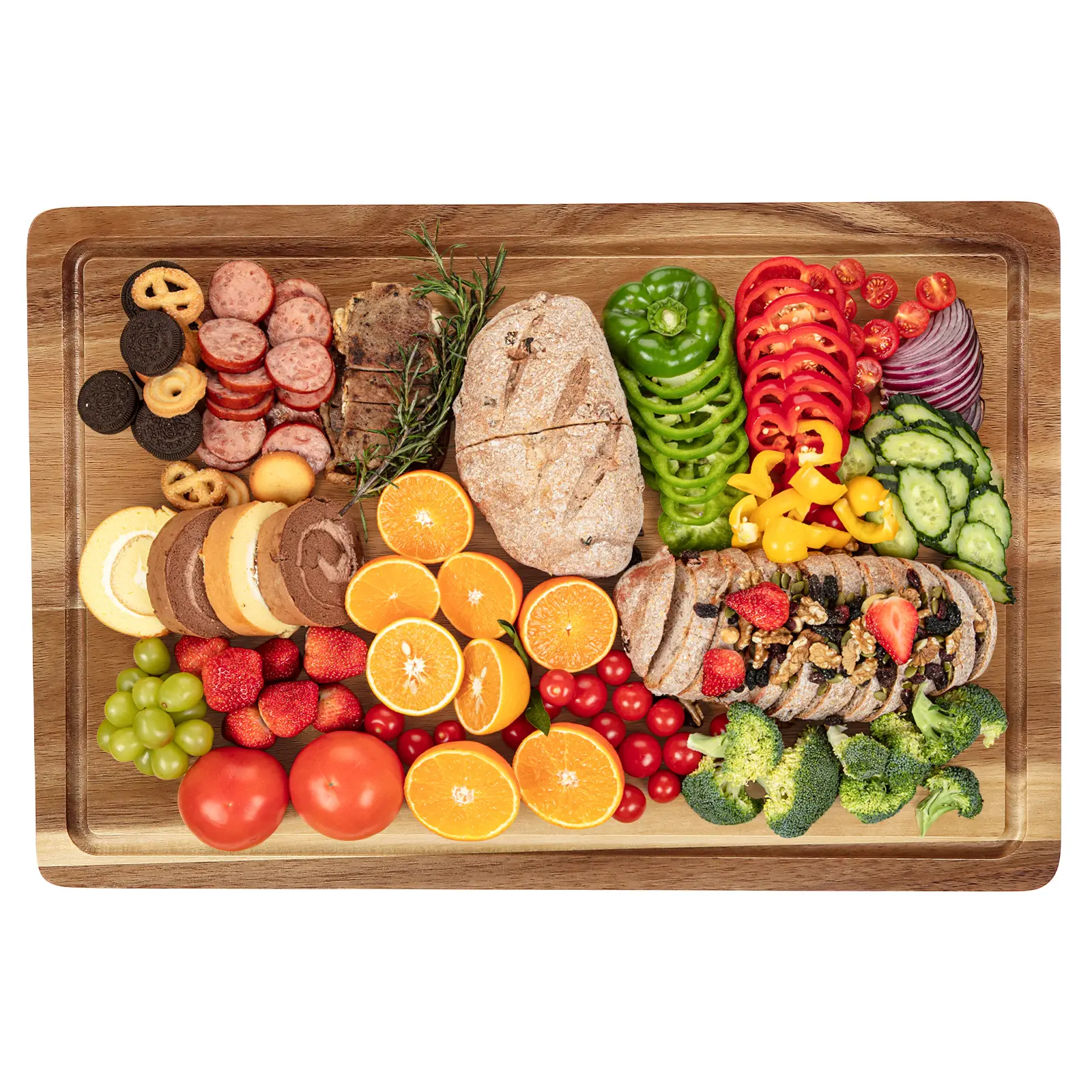 Extra Large Acacia Wood Cutting Board 18x12x1 Thick. Reversible Wooden Chopping Block Butcher Block with Juice Groove & Handles. Heavy Duty Carving Board for Meat, Cheese Board Charcuterie Tray, Veggie Prep. Safe Non-Toxic Kitchen Essentials.