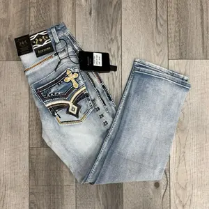 Denim western jeans bootcut for men menswear pants