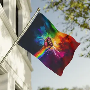 Rainbow Fist Flag | LGBTQ+ Pride Proud Power Hand Double Sided Flag
