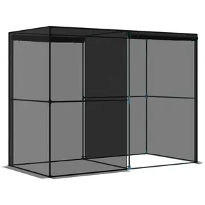 8' x 4' x 6' Extra Large Crop Cage – Black. Walk-In Tent with Zippered Door. 16mm Steel Tube Frame + Tear-Resistant Mesh. 94.5" L x 47.25" W x 72.75" H