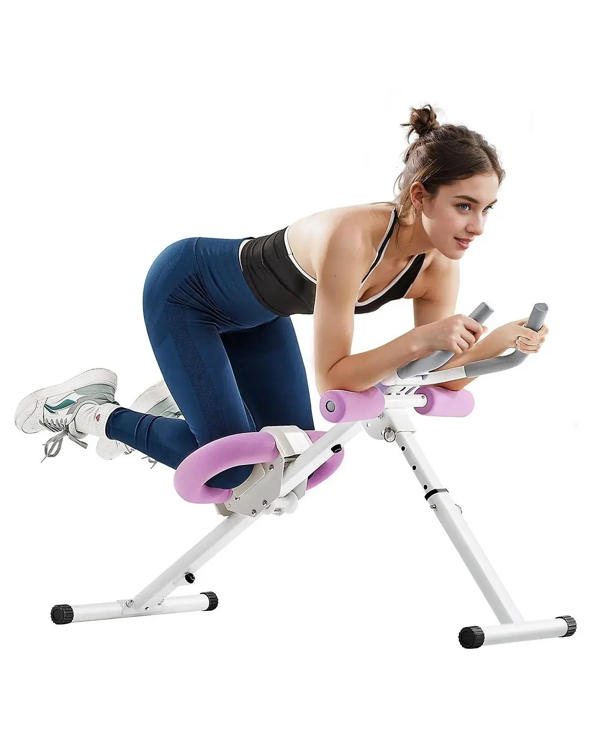 【DealsForYouDays】VEVOR AB Workout Machine,  Ab Workout Equipment at Home Gym, Core & Abdominal Trainers for Women, 330 lbs Weight Capacity Strength Training Ab Cruncher, Foldable Adjustable Fitness Exerciser