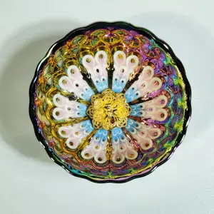 Seven-Color Peacock Jian Zhan Cup, Gilded Peacock, 3D Luminous Rainbow Tea Cup  Rainbow Feather Golden Auspicious Jianzhan