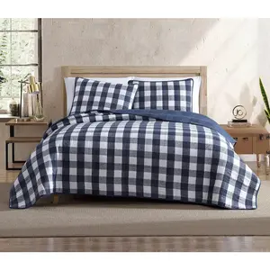 Eddie Bauer Lakehouse Plaid Blue Full/Queen Quilt Sham Set