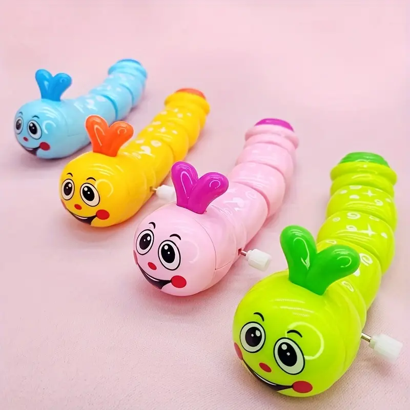 Manual Wind-Up Plastic Crawling Caterpillar Toys - Animals & Nature Themed, Twisting Body Action, Bright Colors, Novelty Gift for Kids, Colorful Look, Can Be Wound Up, Fun, Gifts