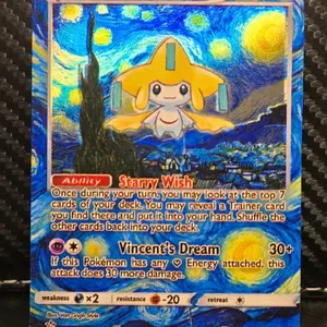 Jirachi custom-made embossed fan art card