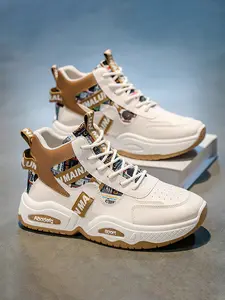 Men's Fashion Sporty Casual Shoes, Comfortable Low Top Sneakers with Laces, Stylish Design for Daily Wear & Outdoor Activities, Colorblock Sneakers