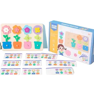 Flower Matching Puzzle Board, a home educational game, featuring various colors matched with different flowers, a home healing handicraft, educational and fun, suitable for children aged 4-12