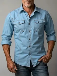 Men's denim jacket, original design, denim shirt.Denim de Noël