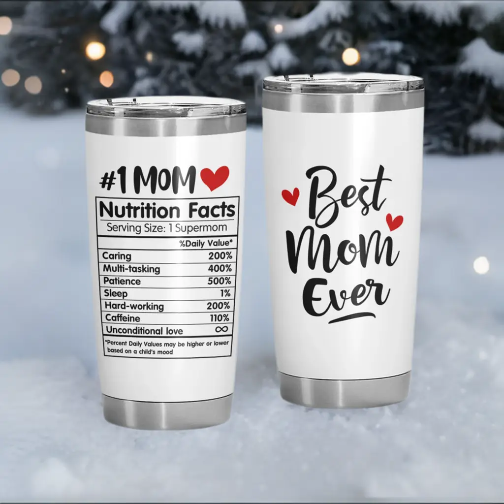 Gifts For Mom, Dad From Daughter, Son, Birthday Gifts For Mom, Dad, Bonus Mom, Uncle - Gifts For Women | 20oz Stainless Steel Tumbler Best Mom Ever Dr