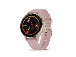 Garmin Venu 3S, Soft Gold Stainless Steel Bezel with Dust Rose Case and Silicone Band | Smart Watch 010-02785-03