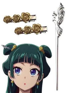 Anime The Apothecary Diaries Maomao Hairpins & Hair Clips Set, Dragonfly Clip, Vintage Girls' School Uniform Cosplay Accessories Headwear, Love Token for Women, Hair Ornament