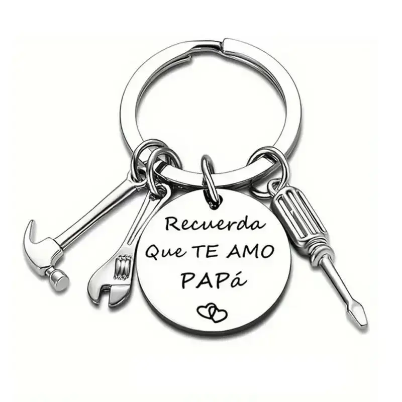 Father'sDay Gift Keychain Recuerda Que Te Amo Papa SpanishPhrase Regalo para Papa Dad Gift, Mens Giftsfor Dads, Ideal Father's Day Car Key FashionAccessory