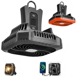 summervibes Odoland Portable Quiet Tent Fan with LED Lantern, Max 23H Runtime Rechargeable Camping Fan with Carabiner, 3 Modes Battery Powered Camping Lantern for Camping RV Beach